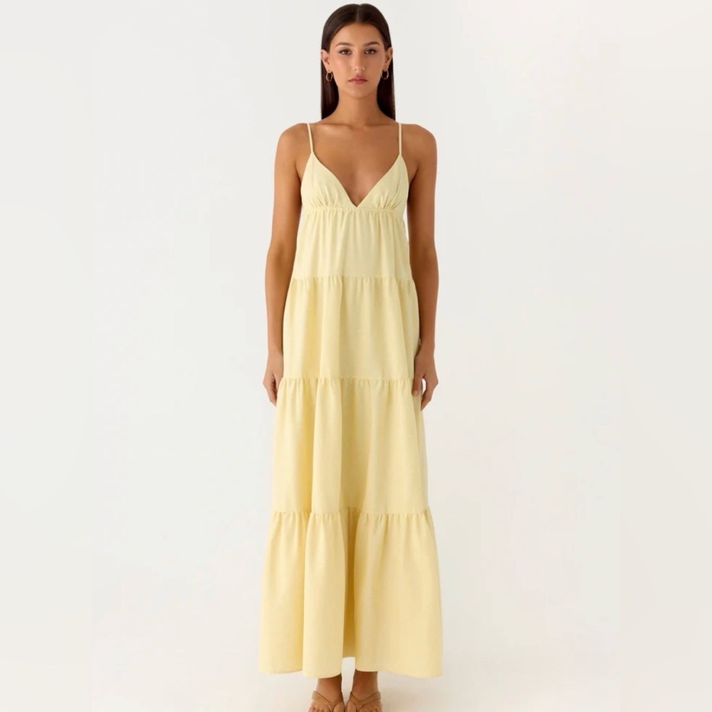 NWT PEPPERMAYO Lotty Linen Maxi Dress Size 2